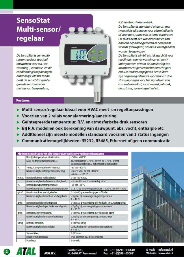 ATAL datasheet Temperatuur-RV-ATM. drukregelaars